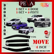 JETOUR Door Visor 4PCS Car Window Mugen Air Press 4-Tingkap Kereta DASHING VT9 T1  (With Double Adhe