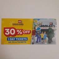 Legoland 1 Day ticket 30% Discount Voucher (Upto 4 tickets) 1pc Valid Till 31/12/23