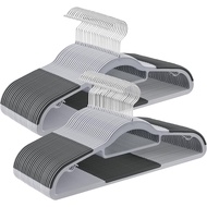 SONGMICS Pack of 50 Coat Hangers, Space-Saving Plastic Clothes Hangers, Non-Slip, 0.2 Inches Slim, 1