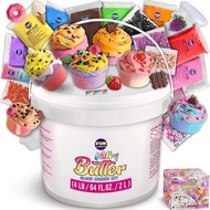 4 LB Milky Butter Slime Bucket Gift for Girls, FunKidz 64 FL OZ Huge Soft White Premade Scented Slim