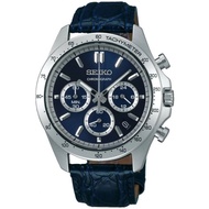 Seiko JDM Spirit Selection SBTR019 Blue Dial Chronograph Quartz Mens Leather Watch