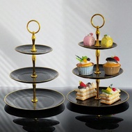 Rak Tingkat 3 Susun / Tempat Makan Kue Buah Cake Plate / Stand Food Display Plastik Kuat Berkualitas