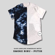 KAOS TSHIRT OBLONG LONGLINE KOMBINASI BELAH MOTIF KATUN PRINTING COMBED LENGAN PENDEK JUMBO BIG SIZE