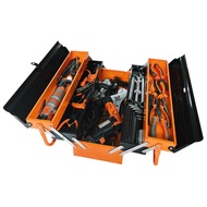 KAPUSI 3-layer 5-compartment iron tool box 21inch 19.5x20x54cm black orange KAPUSI 2 HANDLES