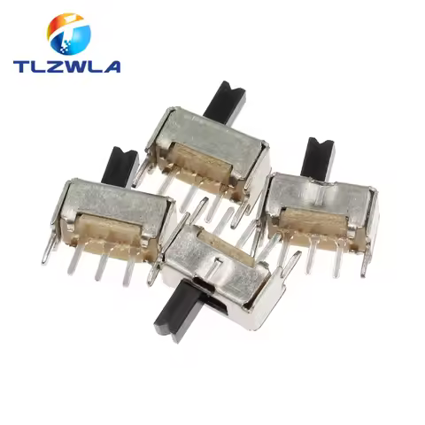 100PCS SS12D07 Mini Vertical Slide Switch 1P2T 3 Pin Toggle Switch SMD PCB DPDT Vertical Switch High