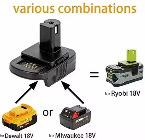 Battery Adapter with USB Port for Dewalt to for Ryobi tools for Milwaukee Battery Convert to for Ryo