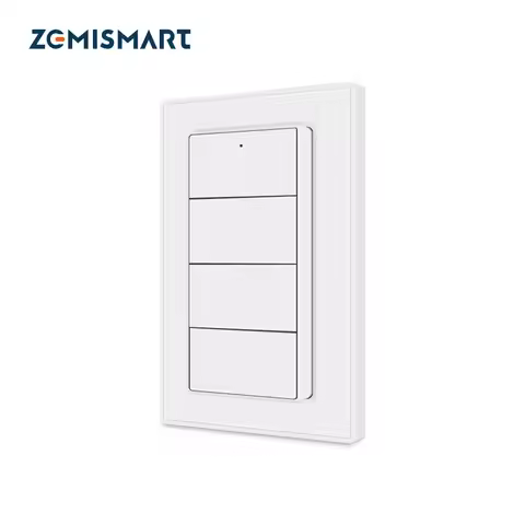 Zemismart 4-Gang Zigbee Wireless Scene Switch,Battery Powered, Compatible with Tuya Home Assistant H