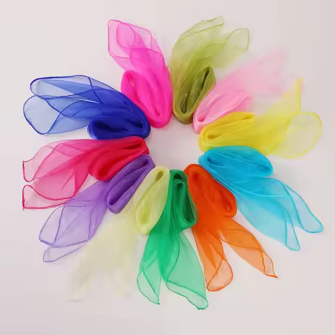 70x70cm Candy Color Gymnastics Scarves For Outdoor Game Parent-child Interactive Dancing Juggling To