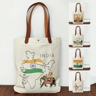 Canvas Tote Bag, Indian Souvenir Canvas Bag, Indian Souvenir