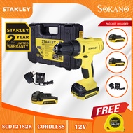 STANLEY SCD121S2K Cordless 10MM Drill Driver With 2 Batteries &amp; 1 Charger 12V