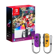 Nintendo Switch 瑪利歐賽車8豪華版 主機同捆組 白 (OLED版)+Joy-Con 控制器 左右手套組 紫橘