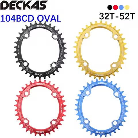 Deckas Oval Chainring 104BCD for Shimano MTB Bike Bicycle Chain Ring 32t 34 36 38 42 46 48 50 52T Ul