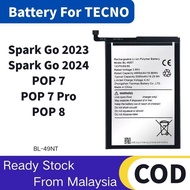Battery Bateri Compatible For TECNO Spark Go 2023 / Spark Go 2024 / POP 7 / POP 8 / POP 7 Pro BL-49N