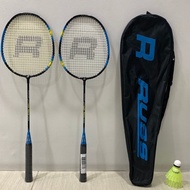 R602-003 Attack Steel Frame Russ Badminton Racket Pair with Plastic Shuttlecocks Set with Case