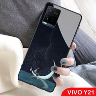 Softcase Glass Kaca Vivo Y21 2021 - J98 - Casing Hp Vivo Y21 2021 - Pelindung hp Vivo Y21 2021 - C