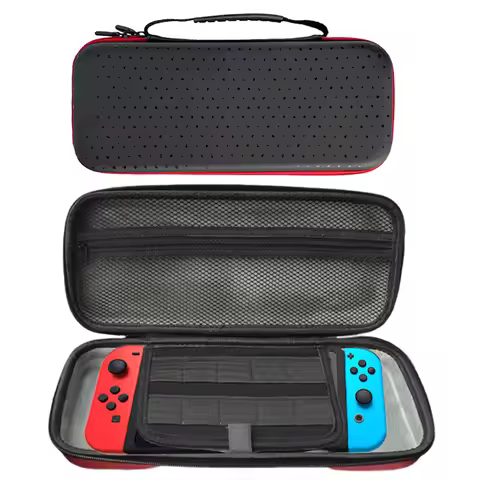 Hard Carrying Case with Mesh Pocket & Game Slots Storage Bag Hard Travel Case for Switch Hori Split 
