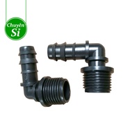HCM Nối góc ren ngoài 21mm ra ống 16mm 20mm - Phụ kiện ống tưới LDPE