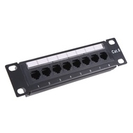 CAT6 8 Ports Patch Panel Rack Network 6.89 Inch 1U Rack Mount with RJ45 Socket for Household Distrib