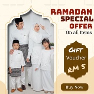 Baju Raya Set Family/Kyrana Off White/Family Sets/Raya Sedondon/Baju Kurung/ Baju Melayu/Kurung Mode