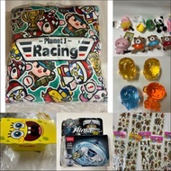 $50=全部所有嘢👆🏻冒險樂園禮品🎁40x40cm咕𠱸planet J 、貓頭鷹🦉猴子🐒大粒寶石仿水晶擺、夾公仔玩具，香蕉🍌兔仔🐇炸虾🍤namco、熊貓🐼Ninja 忍者爆旋陀螺，忍者龜公仔，Spon