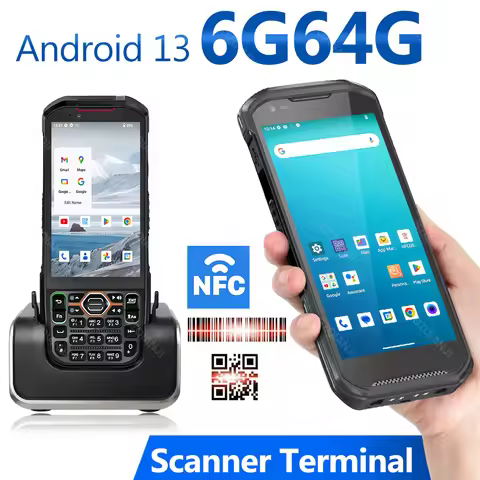 Android 13 PDA Data Collector with NFC Wifi 6G64G 4.2 or 5.5 inch Screen Rugged PDA Device 4G Networ