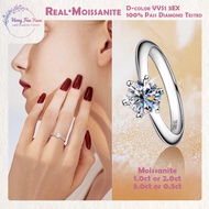 HFY GRA Certified 0.5ct/1.0ct/2.0ct/3.0ct Real Moissanite Classic Six-Prong Solitaire Ring S925 Silv