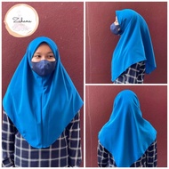 CH 123Pulau Pinang【READY STOCKS】Tudung Kafa Dua Lapis/Tudung Biru Sekolah Arab Kain Koshibo(BACK TO 