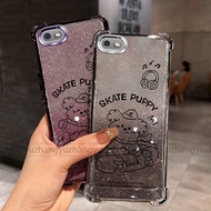 Case for Realme C2 A1K phone case scooter puppy four corner glitter paper silicone TPU transparent s