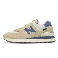New Balance Casual Shoes 574l Men's Women's Brown Blue Tear-Resistant Sneakers NB [ACS] U574LGMO-D