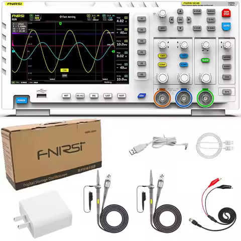 FNIRSI 1014D 2in1 Digital Oscilloscope DDS Signal Generator,2 Channel 100Mhz Bandwidth 1GSa/s Sampli