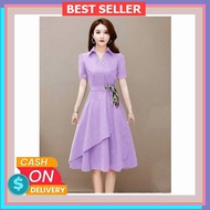 Dress Wanita Terbaru 2022 Kekinian Premium Cewek Mewah 2023 Gaun Natal Dewasa Korea Import Baju Kondangan Cantik Elegant Dres Korean Style Elegan Midi Remaja Pesta Natalan Murah Dress Momita Dress Warna Ungu Lilac Lavender Casual Dress Wanita Si TI867