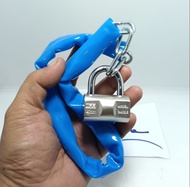 Rantai Dan Gembok 40mm Stainless / Rante Gembok Dan Kunci / Rante Gembok Pager / Rante Besi Gembok