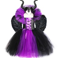 ฮาโลวีน Malefice เครื่องแต่งกายสำหรับเด็ก Carnival Party เสื้อผ้าชุดแม่มด Evil Queen คอสเพลย์เครื่องแต่งกายสำหรับสาวแฟนซี Tulle Tutu Dress