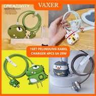 1set 25w Set 4 PCS Cable & Charger Head Protective Cover Package for Samsung 25w Charger 25w shell p