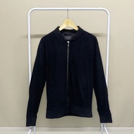 ZARA Man Pakai 1x Original Jaket Kain Beludru Bomber Pria Hitam