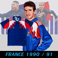 เสื้อฟุตบอลสทีมชาติ ฝรั่งเศษ ชุดเหย้า เกรดแฟนบอล 1990/91 France Home Retro Jersey 1990/91 ( AAA )