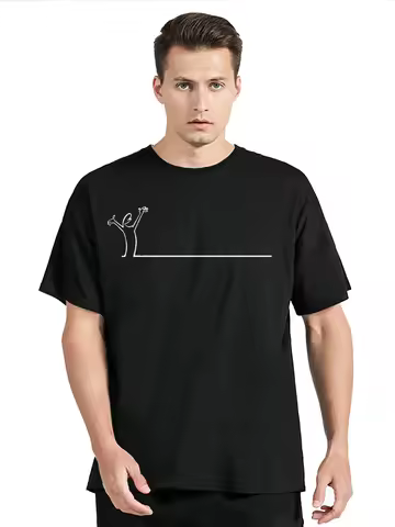 La Linea The Line Osvaldo Cavandoli TV Men's T-shirt Fashion Harajuku Cotton Tshirt Clothing Oversiz