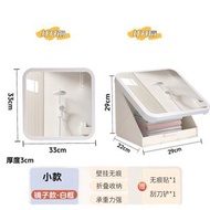 浴室壁畫收納箱 衛生間放衣服防水免打孔壁掛折疊收納櫃 置物架（平行進口）（快遞送貨上門）
