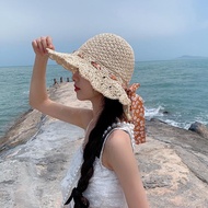 New Womens Straw Hats Panamas UV Protection Sun Visor Beach Hats Women Sweet Bow Visors Foldable Female Summer Sun Hat