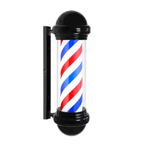 29'' Barber Pole Light Hair Salon Barber Shop Open Sign Rotating LED Strips IP54 Waterproof Save Ene