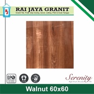 Promo Granit 60x60 Motif Kayu Glossy Walnut Wood Murah