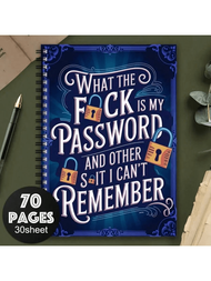 1pc Interesting Spiral Password Notebook/Journal For Internet And Computer Login, Website, Username,