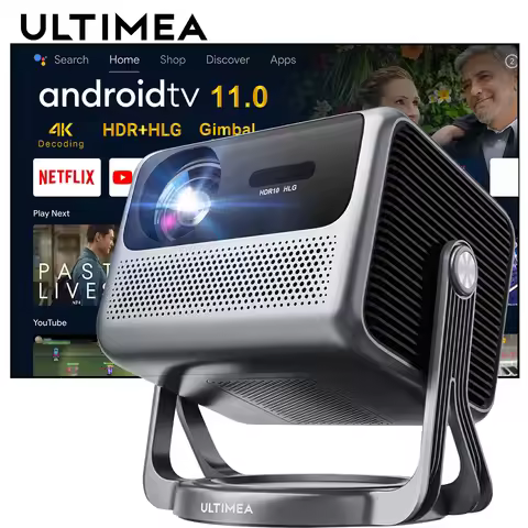 ULTIMEA 1080P Full HD Projector 4k Portable with 90° Gimbal Smart Android 11.0 5G WiFi Home Theater 