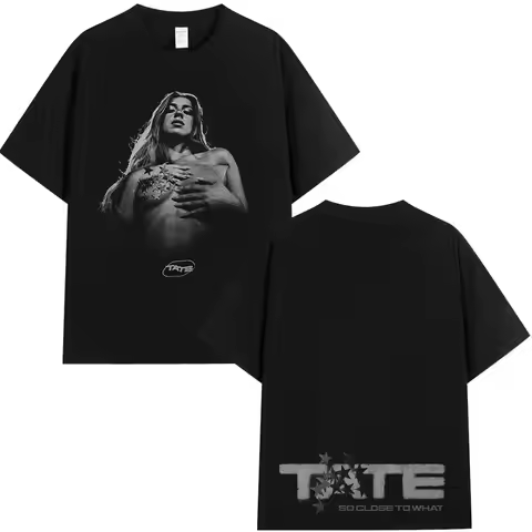 Tate McRae So Close To What 2025 Album Merch T-Shirts Men Women Harajuku Short Sleeve T Shirts Cotto