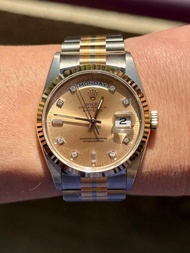 Rolex 勞力士 18239 BIC Day-Date 未磨殼 罕有三色金18k金錶 not 18038 18238 16238 1803 16018