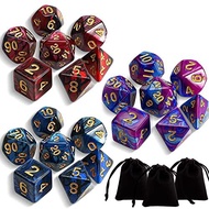 Dice Polyhedron Dice Dice Set Set of 21 dice, 3 colors, 20mm D20 D12 D10 D8 D6 D4 Board Game Card Ga