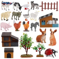 [Hellery] Farm Figurines Playset 21Pcs Farm Figurines Farm Animals Set for Party Christmas Easter Ki