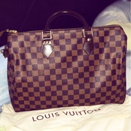 LV Louis Vuitton 100% Original Pre-owned Damier speedy 30 handbag Brown