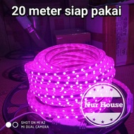 lampu hias plafon led strip ungu 20 meter lampu selang ungu 20 meter