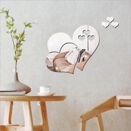1pc Acliae Mirror Wall stickers/Decal art/Heart-shaped mirror/Detachable wall posters decorate living room home wedding decoration